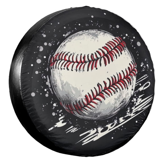 KAKALAD Baseball Spare Tire Cover Universal Vehicle Accessories Buckle Car Tools 14”in