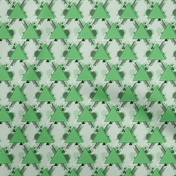 oneOone Cotton Cambric Green Fabric Geometric Sewing Fabric By The Yard Printed Diy Clothing Sewing Supplies 42 Inch Wide