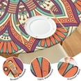 thumbnail image 4 of 44in Round Tablecloth with Elastic Edge, Waterproof Fitted Table Cover for 36-44" Tables, Floral Theme Polyester Reusable Table Cloths Wipe Clean for Picnic, Dining, Outdoor Use and Party Decor, 4 of 7