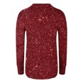 thumbnail image 4 of NTACZA Long Sleeve Trendy Womens Tops Oversized Sequin Red Crew Neck Pullover Blouses Shirts Women, 4 of 4