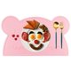 thumbnail image 1 of Manteles individuales de silicona antideslizantes para niños, manteles de mesa de comedor lavables, estera de comida para niños pequeños (oso, rosa) Feliz Sencillez, 1 of 4