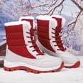 thumbnail image 3 of Women's Winter Waterproof Slip Resistant Snow Boots Warm Faux Fur Lined Mid-Calf Boots, 3 of 5