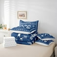 thumbnail image 6 of Manfei Merry Christmas Bedding Comforter Set 7 Pieces for Kids, Xmas Sled Queen Bedding Sets, Blue White Candy Canes Super Cozy Room Decor, 6 of 8