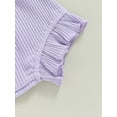 thumbnail image 6 of Newborn Baby Girl Summer Clothes Shorts Set Sleeveless Knit Romper Bodysuit Ruffled Shorts Headband 3Pcs Boho Outfit, 6 of 7