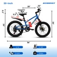 thumbnail image 5 of QEEKA 20 Inch Kids Mountain Bike，4.0"/2.125" Wide Non-Slip Tires,7-Speed with Front Suspension,Dual Disc Brakes and Steel Frame,Kids MTB Bicycle for Ages 6-12 Years Old,Blue, 5 of 11