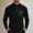 Black, variant on Men Long Sleeve Quarter Zip Mock Neck Pullover Waffle Knit Base Layer Top with Zipper Chest Pocket Hiking
