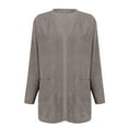 thumbnail image 2 of ZJXFGS Women's Lightweight Cardigan Sweater Women's Fall Fashion Cardigan Sweater Open Front Long Casual Outfits with Pockets Gray S, 2 of 8