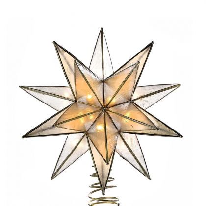 Kurt Adler 10-Light 15-Point Star Capiz Treetop