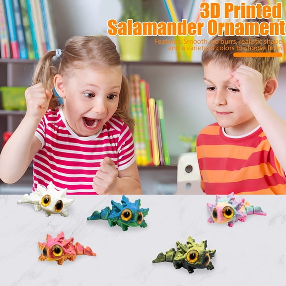 Dserhfy 3D Printed Salamander Figurine Movable Joints Salamander Figure Articulated Animal Model Fidget Toy Home Office Desktop Decoration Ornament