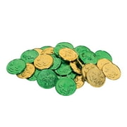 Beistle 40 Piece Plastic Lucky Leprechaun Shamrock Embossed Coins for Happy St Patrick‚Äôs Day Party Decorations Supplies, 1.5", Green/Gold