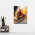 thumbnail image 2 of Motocross Driver Splatter Paint Close Up Painting Extra Large XL Wall Art Poster Print, 2 of 3