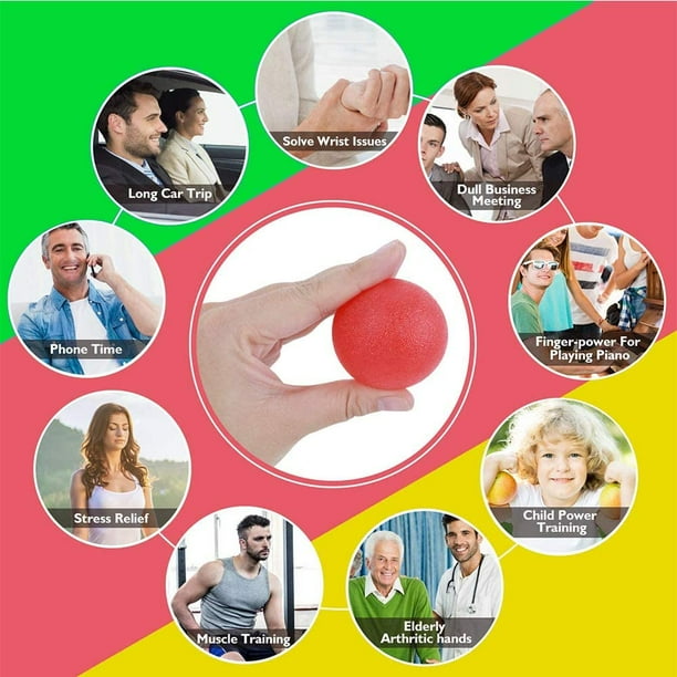 AULEEP – Set De 3 Bolas Anti-Estrés Con Diferentes Resistencias – Gel De Silicona – Alivio De Ansiedad Y Ejercicio De Manos