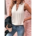 thumbnail image 3 of Sleeveless Shirts for Womens Fashion 2025 Basic Tank Tops Pleated Drape Dressy Tops Summer Outfits White XXL, 3 of 5