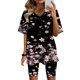thumbnail image 2 of Blusas para las Mujeres Casual, Cuello en V de Manga Corta Impresa Superior Y Suelto Pantalones Cortos, Conjuntos de Moda de Verano, 2 of 4
