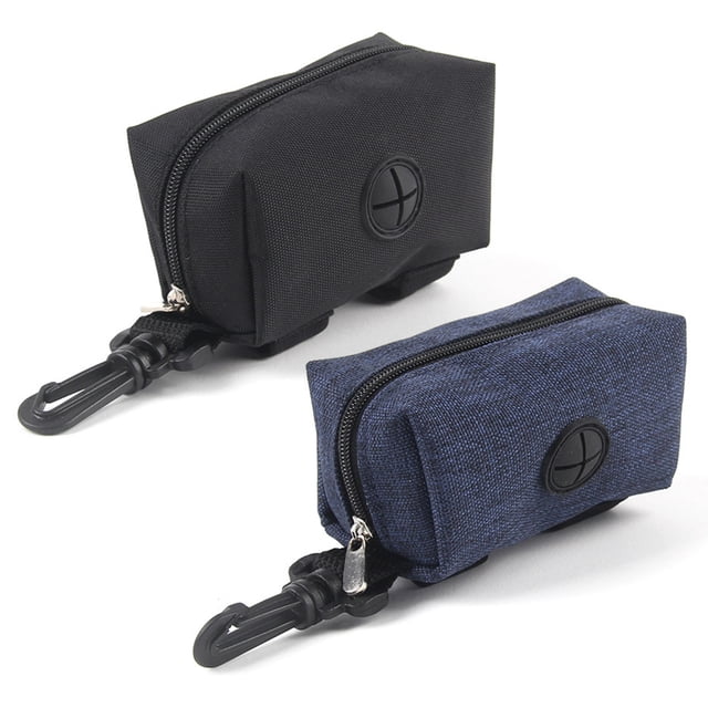 2 Pieces Poop Bag Holder Dog Poop Holder Dog Poop Dispenser Dog Waste Bag Container with Zipper and Clip for Dog Leash