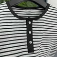 thumbnail image 7 of hotojiny Mens Henley Shirts Fashion Stripes Short Sleeve Casual Buttons Shirts Lightweight Crew Neck Summer Basic Tee S-3XL, 7 of 7