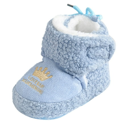 

Qxutpo Baby Shoes Warm Winter Cartoon Deer Shape Christmas Soft Sole Shoes