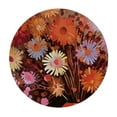 thumbnail image 4 of HAOXIT Dandelion Tablecloth, Floral Patterned Illustration with Wavy Pedicles and Big Dots in Autumn Colors, Round Table Cover for Dining Room Kitchen Decor, 4 of 8