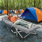 Slsy XL Folding Camping Cots with 3.3 inch 2 Sided Mattress, 75* 28 Sleeping Cot Guest Bed, Folding Bed Cot with Carry Bag