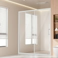 thumbnail image 3 of Semi-Frameless Shower Door 57.7-59 x 70 Inches, 1/4" SGCC Tempered Glass, Chrome Finish, 3 of 11