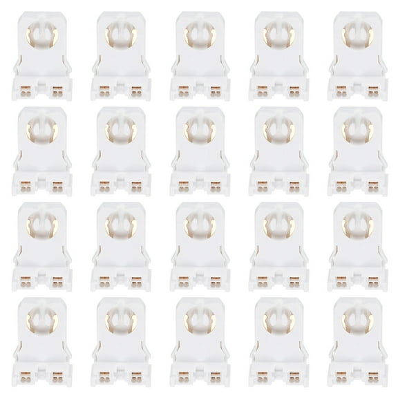 Uxcell T8 Lamp Holder, 30Pcs Non-shunted Tombstone Light Socket G13 Base for LED Fluorescent Tube, White