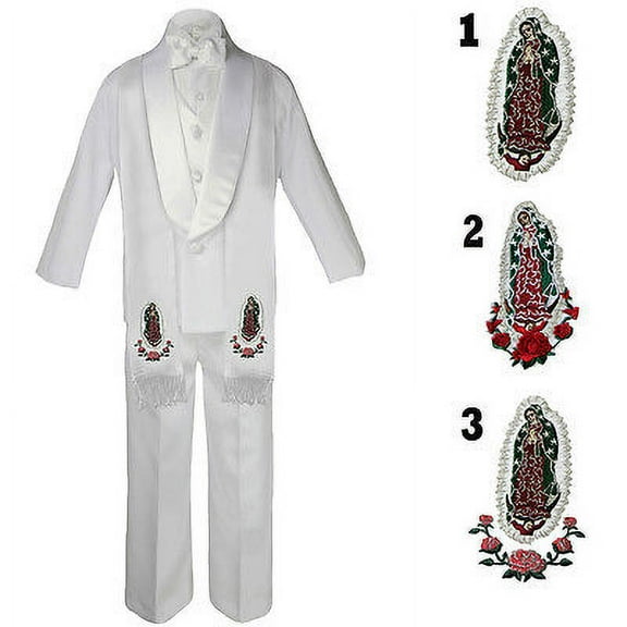 Infant Toddler Kid Boy Baptism White Shawl Lapel Formal Tuxedo Suit Stole Sm-20