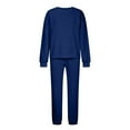thumbnail image 4 of IROINNID Sweatsuit For Women 2 Pieces Set Casual Outfits Long Sleeve Loose Tops Skinny Round Neck Long Pants Sets Sweatshirts Suit Sport Outfits Set,Blue, 4 of 8