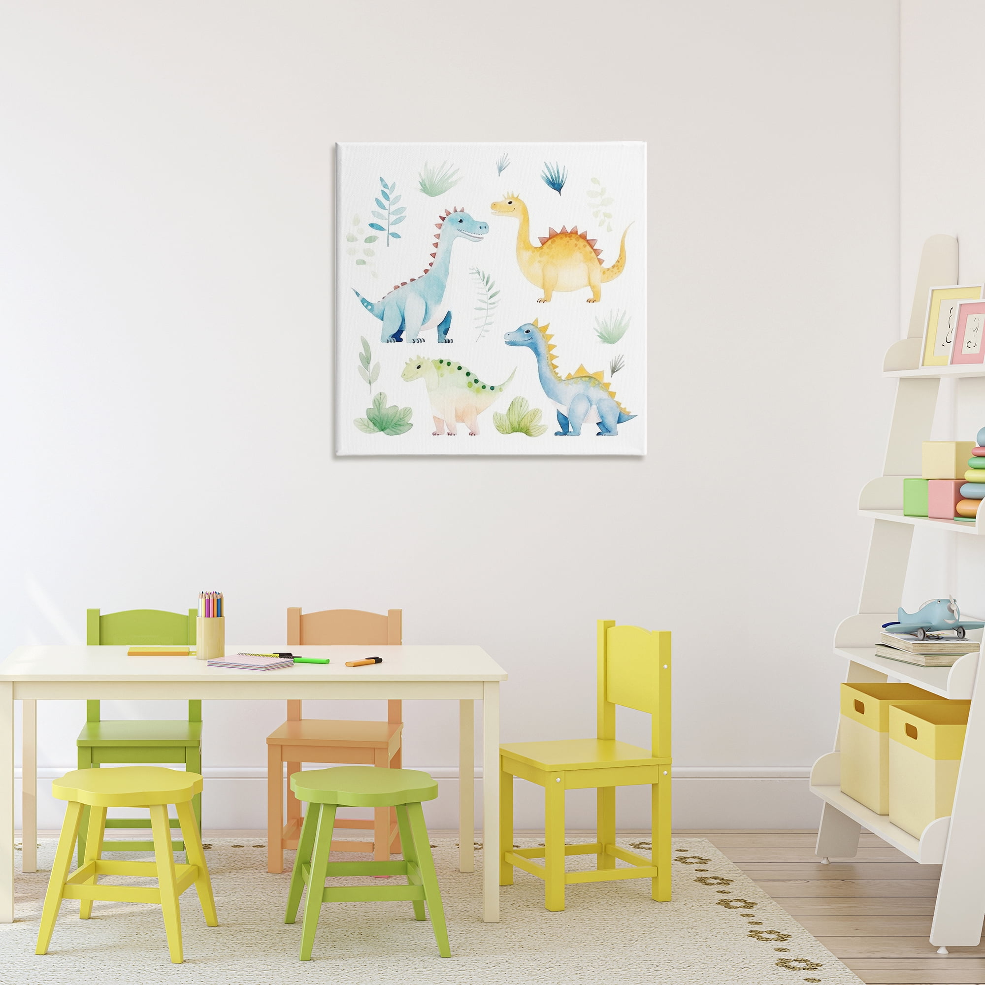 Stupell Industries Playful Dinosaur Wonderland Canvas Wall Art, design by Lazar Studio