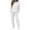 White, variant on Tracksuits For Women Set Women's Winter Casual Fashion Solid Color Hooded Sweatshirt With Drawstring Pockets And Cuffed Pants Set Beige L