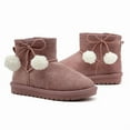 thumbnail image 2 of Kids Winter Snow Boots, Girls Boys Comfy Faux Fur Lined Short Boots Slip On Furry Outdoor Warm Ankle Boot, 2 of 7