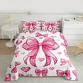 thumbnail image 3 of Manfei Cartoon Bow Tie Bedding Comforter Set,Cute 3D Loves Twin Comforter Sets,Girl Pink White Bedding Set For Teens,Luxury Bedroom Decor Reversible,2-Piece, 3 of 9