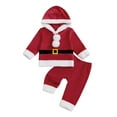 thumbnail image 6 of Christmas Outfits for Toddler Kids Cute Santa Claus Long Sleeve Hooded Top and Pants Matching Sets Children Clothing 0-5 Years, 6 of 6