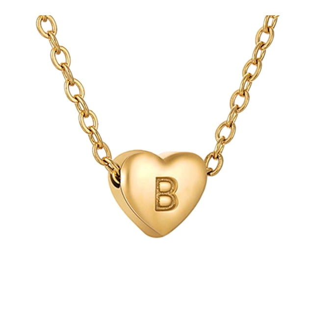 SIfdSeng 26 Collier Alphabet en Forme de Cœur Initiale pour Femmes Colliers en Acier Inoxydable pour Femmes A Z 26 Alphabet Initiale Colliers en Or pour Femmes Filles
