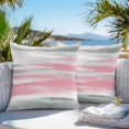 thumbnail image 3 of Pink Grey Ombre Throw Pillow Covers 20x20 Inch Set of 2, Abstract Art Oil Painting Modern Waterproof Outdoor Pillow Covers, Decorative Cushion Pillowcases for Couch, Sofa, Bed, Garden, Patio, 3 of 9