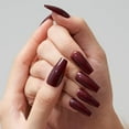 thumbnail image 5 of Long Press on Nails Coffin, Winter Dark Red Coffin False Nails with Adhesive Tabs,24 Pcs Glue on Nails UV Glossy Reusable Acrylic Stick on Nails Tips for Women Girls Dark Red 0.03 Fl Oz (Pack of, 5 of 5