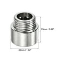 thumbnail image 3 of Uxcell G1/2 Female to G1/2 Male Thread 15mm Stainless Steel Extension Pipe Fitting, 3 of 5