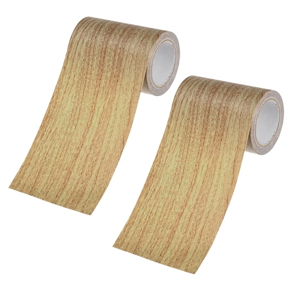 Uxcell 2-Roll Wood Grain Repair Tape, 3.15inch x 15ft Self-Adhesive Wood Floor Tape, Realistic Textured Repair [Brown Pine]