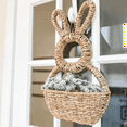 thumbnail image 3 of Bunny Basket Hanging Wall Pocket Spring Decor, Hand Woven Wicker Easter Bunny Basket Wall Pocket,for Decorations,1 * Decorative Basket, 3 of 7