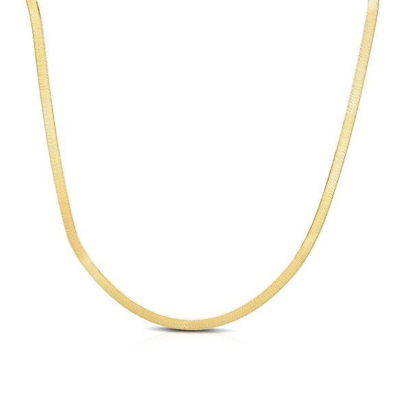 10k Yellow Gold 2.8mm Polished Herringbone Chain Necklace 20 Inch Chain Necklace for Women and Men
