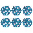 thumbnail image 2 of Pofeuu Swan On The Pond Print Leather Coasters Set of 6, Round Cups Mugs Mat Pad for Home Kitchen Heat Resistant Drink Coasters,Hexagon, 2 of 7