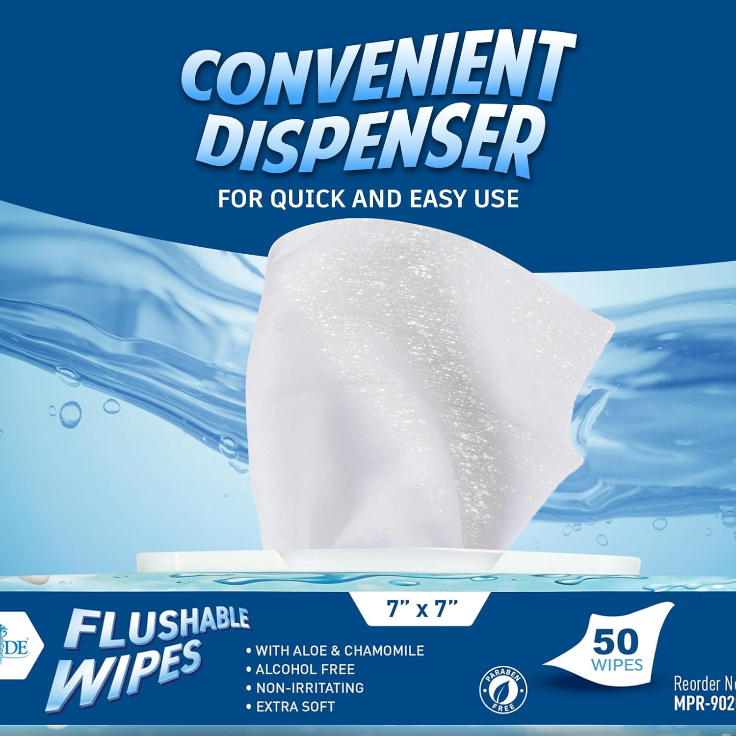 MED PRIDE XL Flushable Wipes for Adults Unscented 600 Pack Extra Large Aloe Vera & Chamomile Plant-Based Toilet Wipes Flushable Travel Wipes for Sensitive Skin