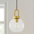 thumbnail image 3 of Better Homes & Gardens 59” Golden Pendant Ceiling Light, Metal Base Glass Shade, LED Bulb Included, 3 of 12