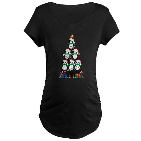 CafePress - Bernese Mt Dog Xmas Tree Maternity T Shirt - Maternity Dark T-Shirt