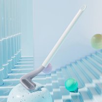 Golf Toilet Brush Wall-Mounted | Soft Flexible Plastic Bristles | Triangular Head for Deep Cleaning | No Dead Corners | Easy Corner and Groove Reach | Non-Stick | 1 Pack | 7.1x41cm