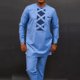 thumbnail image 3 of Conjunto étnico tradicional africano nuevo 2024 para hombre, cuello redondo, manga larga, dos piezas, conjunto de lujo para banquete de boda o fiesta, 3 of 5
