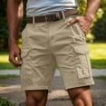 thumbnail image 4 of Men's Casual Work Shorts with Pockets Comfortable Stretch Fabric for Outdoor Hiking and Everyday Wear Pants for Men 2025 Summer Casual Loose Fit, 4 of 6