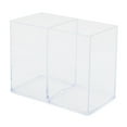 thumbnail image 1 of Organizador de brochas de maquillaje transparente, soporte para lápiz labial brillante a prueba de polvo, con 2 compartimentos, 1 of 5