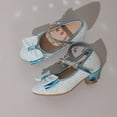 thumbnail image 5 of Quealent Girls Dress Shoes Mary Jane Wedding Party Shoes Glitter Bridesmaids Princess Heels Blue for Size 1.5, 5 of 9