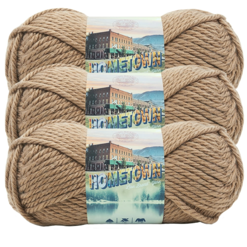 Lion Brand Yarn Hometown Hoboken Honey Basic Super Bulky Acrylic Brown