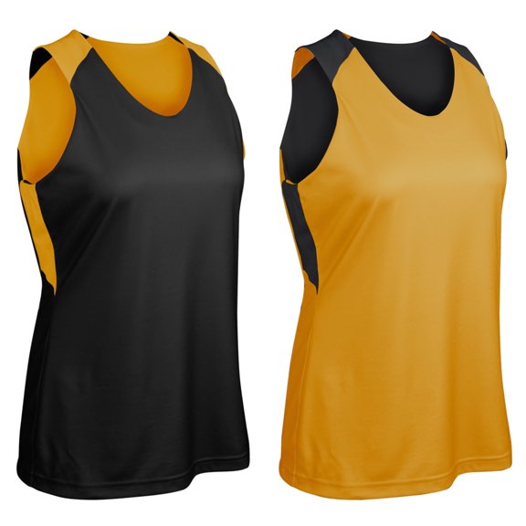 SWISH Reversible Basketball Jersey - GOLD,BLACK - L